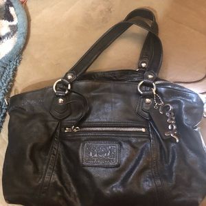 Black leather Coach bag